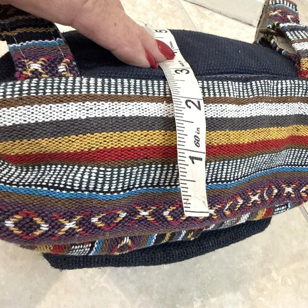 NEW Freakmandu Blue Hemp Bohemian‎ Backpack Aztec Southwestern Napal Festival